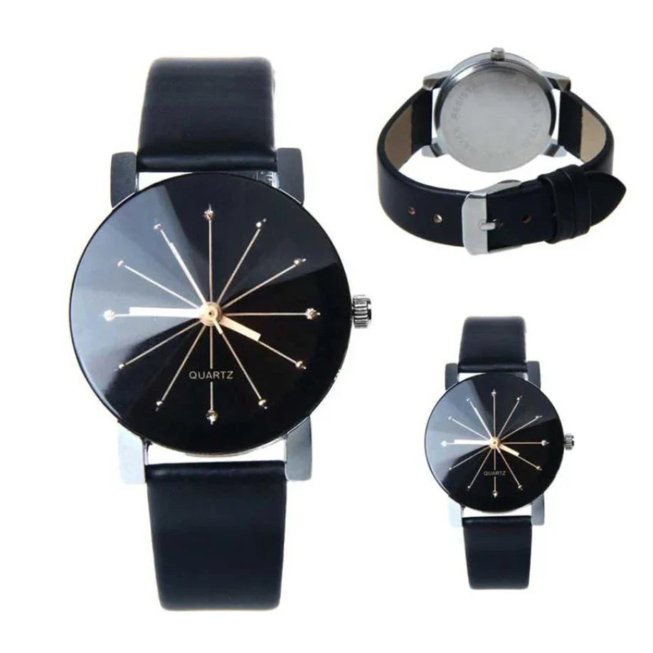 Watches Women Men Lovers Watch Leather Quartz Wristwatch Female Male Clocks Relogio Feminino