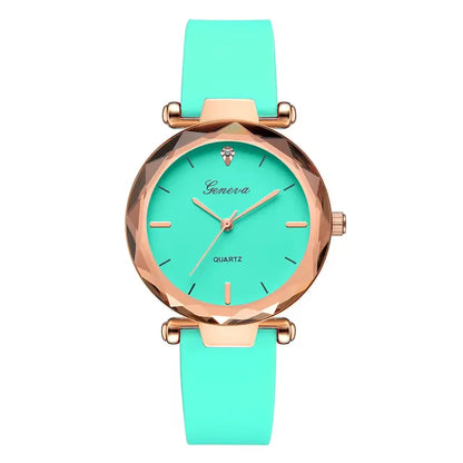 Relojes mujer Fashion ladies wrist watches Womens clock Round glass silicone strap wrist watch for women ladies wrist watches