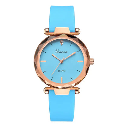 Relojes mujer Fashion ladies wrist watches Womens clock Round glass silicone strap wrist watch for women ladies wrist watches