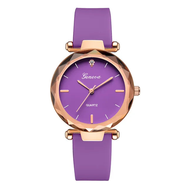 Relojes mujer Fashion ladies wrist watches Womens clock Round glass silicone strap wrist watch for women ladies wrist watches