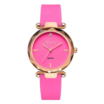 Relojes mujer Fashion ladies wrist watches Womens clock Round glass silicone strap wrist watch for women ladies wrist watches