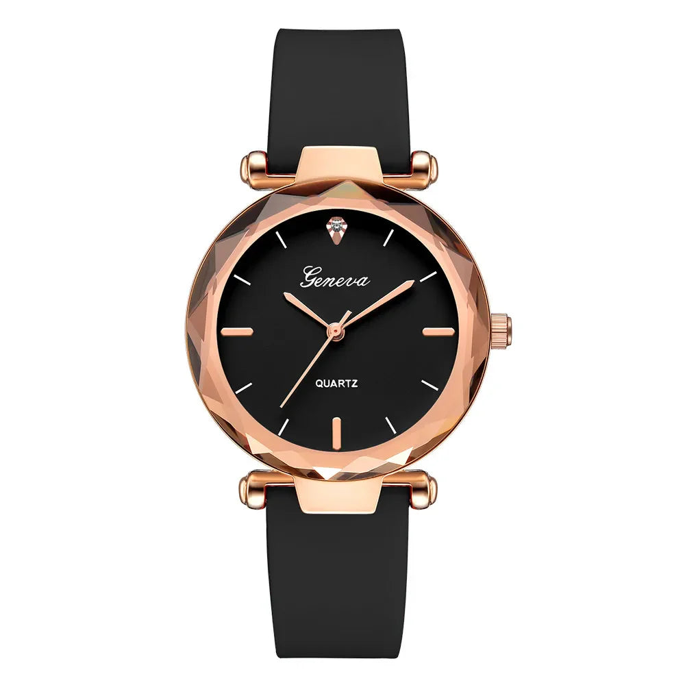 Relojes mujer Fashion ladies wrist watches Womens clock Round glass silicone strap wrist watch for women ladies wrist watches